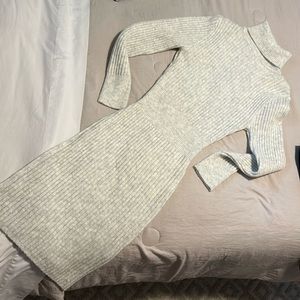 New Large NAKED WARDROBE IVORY NUDE THE STATEMENT TURTLE NECK SWEATER DRESS